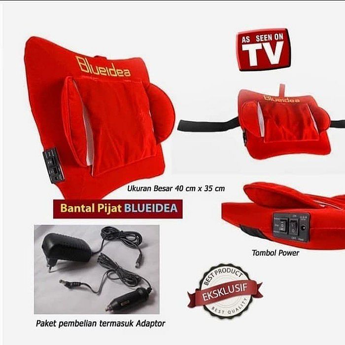 Bantal Pijat Massage Infrared Terapi Capek Punggung Kepala Leher Merk Blueidea – A478 Bantal Pijat Massage Infrared Terapi Capek Punggung Kepala Leher Merk Blueidea – A478