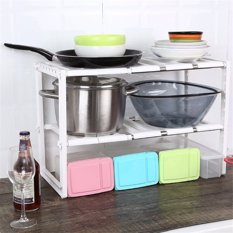 Rak Susun Stainless Tempat Alat Dapur Panci Teflon Piring bawah Wastafel � 684 Rak Susun Stainless Tempat Alat Dapur Panci Teflon Piring bawah Wastafel � 684