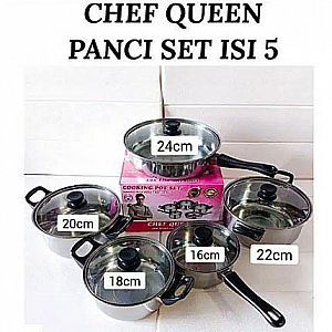 Panci Set 5 in 1 Chef Queen Cooking Pot Set 5in1 Korean Master Rebus Dim Sum &ndash; A467