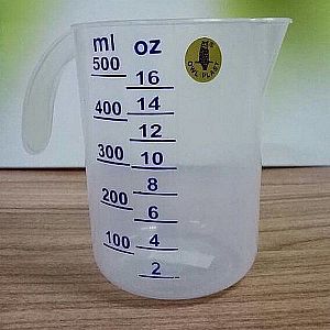 Gelas Takar Ukur Plastik 500 ml Takaran Kue Cake Puding Adonan Masakan Measure Glass- A475