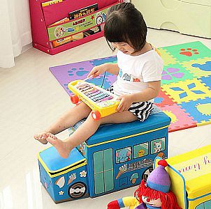 Kotak Mainan Bus Toy Box Storage Serbaguna Model Bis Tempat Simpan Wadah Kid Storage Box – A482