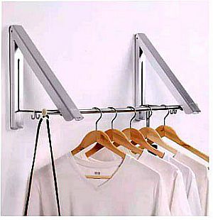 Gantungan Baju Dinding Lipat Portable Jemuran Pakaian Folding Hanger Gantungan Baju Indoor Stainless