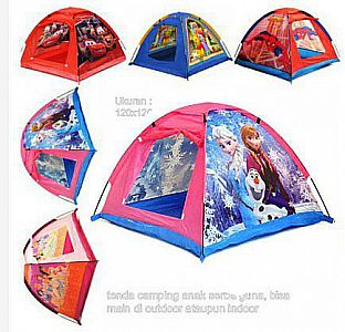 Tenda Outdoor Anak Karakter Tenda Kemah Motif Camp Camping  Parasut Frozen Hello Kitty Car – A492
