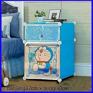 Nakas Doraemon Lemari Pakaian 2 Tingkat Nakas Kartun Doraemon Lipat – A439