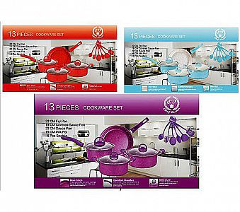 Panci Set 13 in 1 Cookware Alat Masak Teflon Panci Spatula Chef Queen Fry Pan – A441