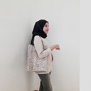 Goodie Bag Motif Kulit Harimau Macan Tutul Cheetah Tiger Skin Tote Bag Kain Spunbond – A455