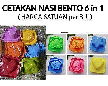 Cetakan Nasi Cetakan Bento 1 set isi 6 pcs Cetak Nasi 6 in 1 Motif Harga Satuan – A466