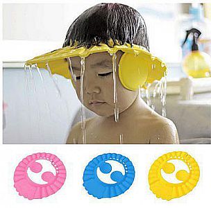 Topi Keramas Anak Pelindung Telinga Bayi Anti Air Mandi Keramas Warna - 832