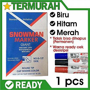 Spidol Permanen Snowman Marker Hitam Merah Biru Spidol Permanen Warna Type G 12 – A473
