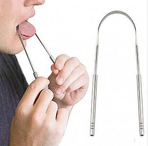 Alat Pembersih Lidah Stainless Tongue Cleaner Pengikis Kotoran Lidah Bau Tak Sedap &ndash; A476