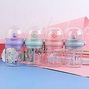 Botol Minum Anak Air Mancur Karakter Ikan Paus Sedotan BPA Free Motif 250 ml Tali – A543