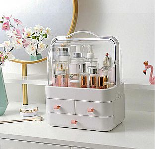 Rak Kosmetik Organizer JINJING Portable Box Kotak Laci Tempat Rias Makeup Tempat Simpan Wadah – A546