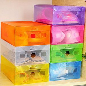 Kotak Sepatu Warna Wadah Lipat Mika Kotak Sepatu Transparan Anti Debu - 114