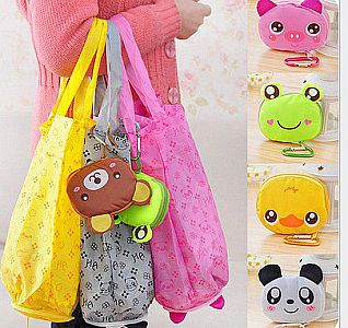 Shop Bag Animal Tas Belanja Lipat Tote Bag Lipat Dompet Motif Karakter Hewan Lucu Kartun – A565