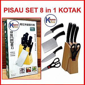 PISAU DAPUR Set 8 in 1 Kotak Alat Dapur Chef Kitchen Set Gunting Serbaguna – 840