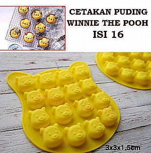 Cetakan Puding Winnie The Pooh isi 16 Cetak Coklat Jelly Es Batu Kepala &ndash; A590