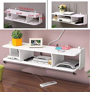 Rak DVD Tempel Dinding Rak Remote Organizer Holder DVD Player Shelf White Storage Wall &ndash; A617