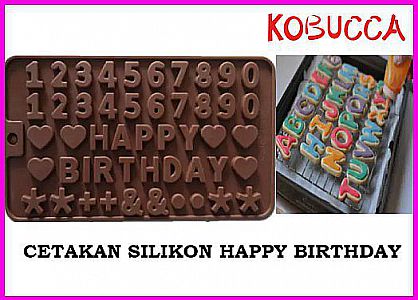 Cetakan Coklat Happy Birthday Cetakan Silikon Jelly Puding Es Batu – A619