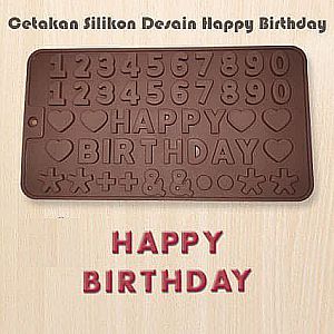 Cetakan Coklat Happy Birthday Cetakan Silikon Jelly Puding Es Batu – A619