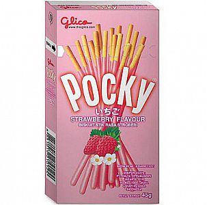 Glico Pocky Strawberry Pink 22 Gr Harga SATUAN Biskuit ORI BPOM – A626