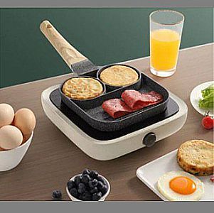 Frying Pan 3 Hole Teflon 3 Lubang Smart Breakfast Pan Wajan Panci Sarapan – A632