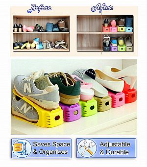 Adjustable Shoes Organizer Warna Portable Shoe Shelf Rack Double Storage Holder – A634