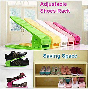 Adjustable Shoes Organizer Warna Portable Shoe Shelf Rack Double Storage Holder – A634