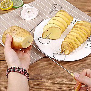 Alat Pemotong Kentang Spiral Set Stainless Potato Slicer Twister Variasi – A634