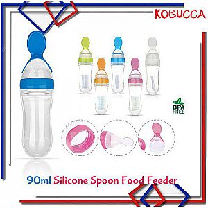 Botol Sendok Makan Bayi Kombinasi Silikon PP Botol Susu Anak Warna Dot &ndash; A641