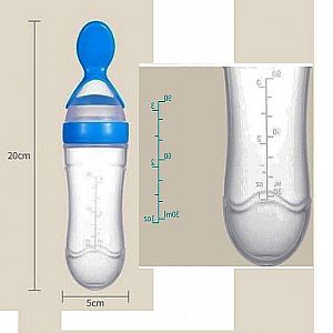 Botol Sendok Makan Bayi Kombinasi Silikon PP Botol Susu Anak Warna Dot – A641