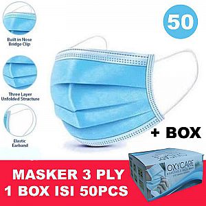 Masker 3 Ply Masker Bedah 3 Lapis Earloop per Box isi 50 pcs Masker 3 Lapis – A457
