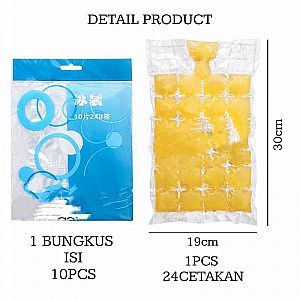 Cetakan ES BATU bentuk isi 10 Cetak Es Batu Air Disposable Ice Making Bag Food Grade – A665