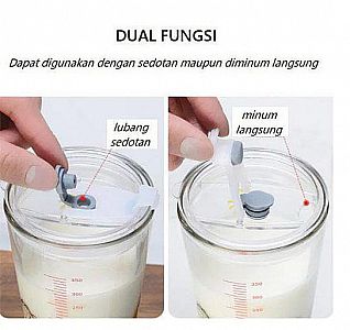 Gelas Kaca Anak Karakter Mug Tumbler Motif Gelas Minum Susu BPA Free – A694