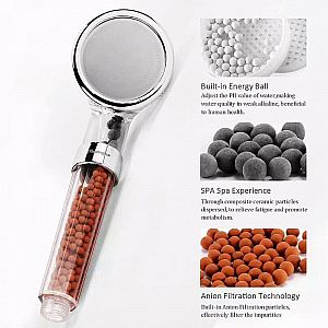 Super Shower Head Silicone Filter Alat Mandi Crystal Ion Showers Kepala Keramas Rambut Hot Cold A242