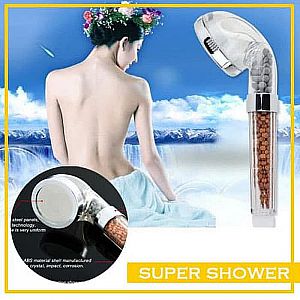 Super Shower Head Silicone Filter Alat Mandi Crystal Ion Showers Kepala Keramas Rambut Hot Cold A242