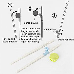 Sumpit Khusus Belajar Anak Alat Makan Sumpit Kecil Warna Hijau Pink Edukasi – A716