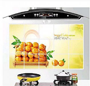 Stiker Dinding Kitchen Dapur 45x75cm Motif Karakter Ikan Lumba lumba Jeruk Bunga Dekorasi Resto Café