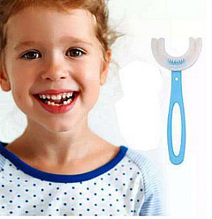 Sikat Gigi Anak Bentuk U Bahan Silikon Tooth Brush Silicone Kids 2-6th – A767