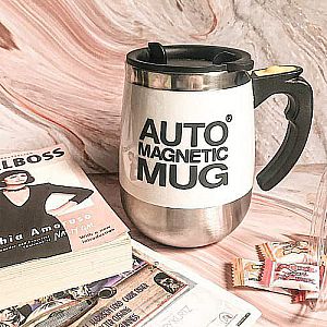 Self Stirring Mug 400 mL Auto Magnetic Thermos Pengaduk Minuman Kopi - A800