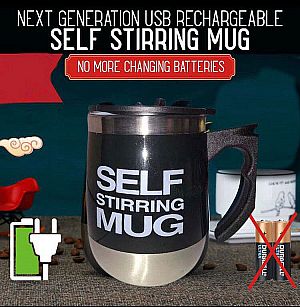 Self Stirring Mug 400 mL Auto Magnetic Thermos Pengaduk Minuman Kopi - A800