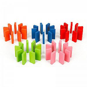 Balok Domino 120 Pcs Mainan Susun Puzzle Edukasi Anak Wood Multicolor - A813