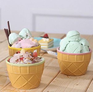 Set Mangkok Ice Cream Bowl Es Krim Cone Wadah Sup Makanan Dessert - A818