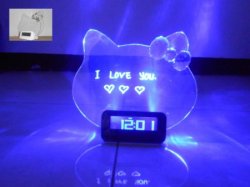 Jam Digital Papan Tulis Nyala LED Hello Kitty | Memo Board Unik - 540