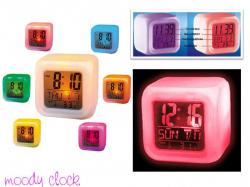 Jam Moody Kubus Lampu LED 7 Warna + Alarm Unik + Sleep Lamp / Clock Lampu Tidur