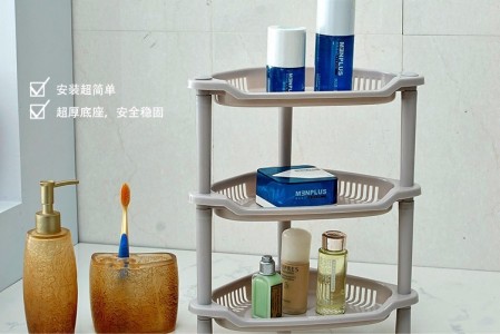 Rak Sudut Segitiga Susun 3 Rack Tempat Bumbu Dapur Kosmetik Kamar Mandi � 334