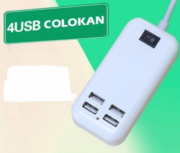 Charger USB 4 Port Kabel Panjang 4 in 1 buat Cas Handphone Ipad - 375