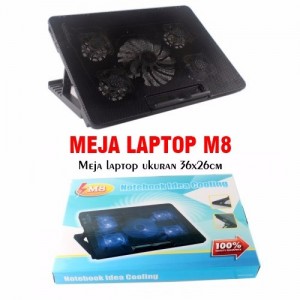 Meja Laptop M8 Komputer Portable 5 Lima Kipas Pendingin Cooler Fan - 679