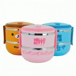 Rantang 2 Susun Karakter Tempat Makan Stainless Lunch Box - 586