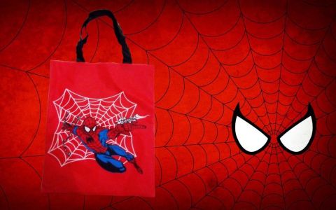 Goodie Bag Spiderman Tas Tenteng Motif Spiderman Wadah Tempat Ultah Anak Karakter Kartun Avenger 088