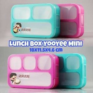 Yooyee Mini 3 Sekat Grid Bento Lunch Box Anti Tumpah Tempat Makan Anak - 187
